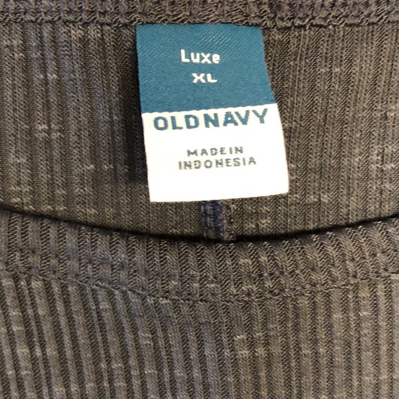 NWT OLD NAVY Luxe Blue Slub Knit Ribbed Long Sleeved Shirt Size XL - Picture 4 of 5